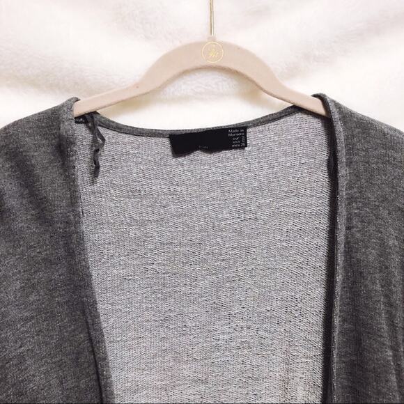 TRF Zara Gray Long Sleeve High Low Open Cardigan - Picture 8 of 8
